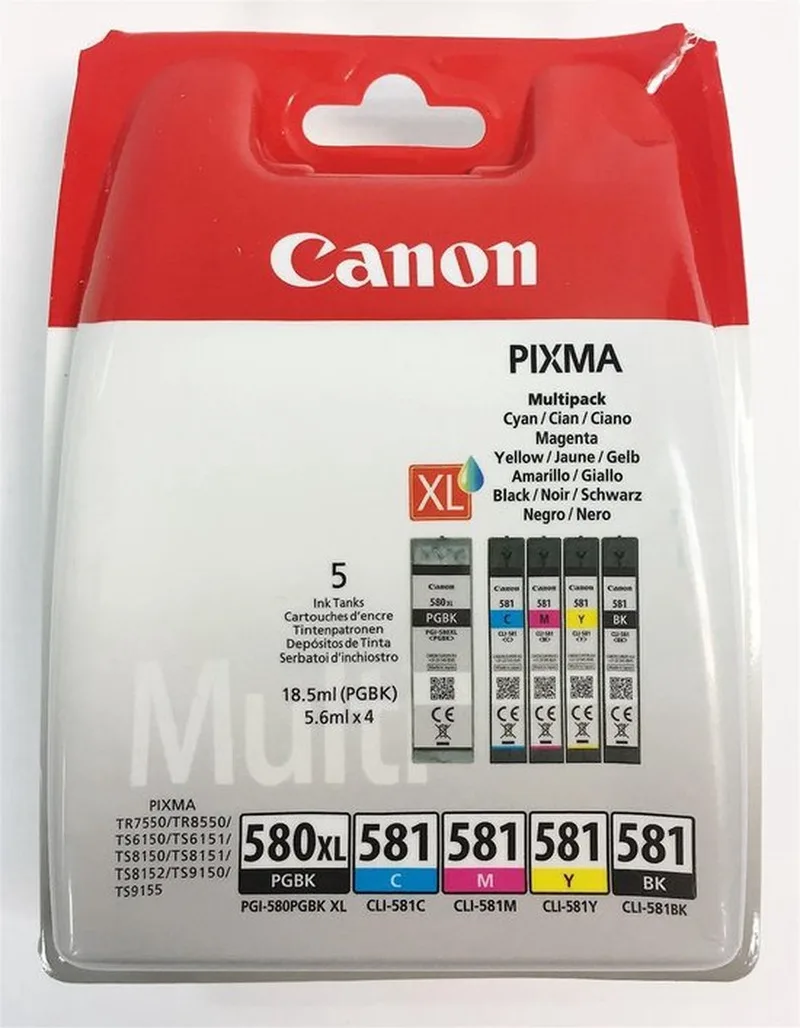 PGI-580XL/CLI-581 - Inktcartridge - Multipack / Zwart von Canon in Mehrfarbig – Produktfoto
