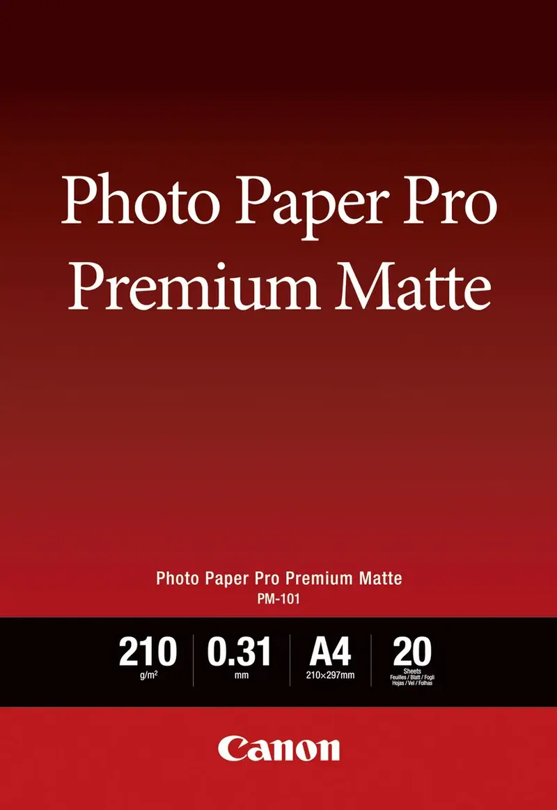 Photo Paper Pro Premium Matte PM-101 8657B005 Fotopapier DIN A4 210 g/m² 20 Blatt Matt von Canon – Produktfoto