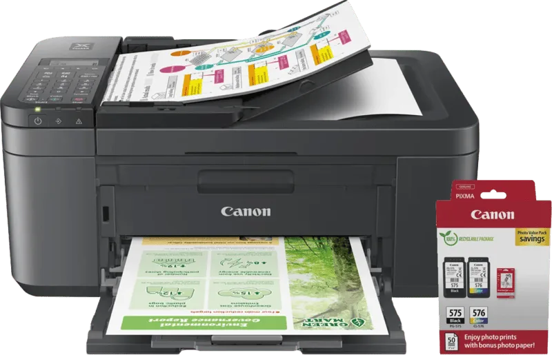 PIXMA TR4755i + 1 set extra cartridges + fotopapier by Canon – product photo