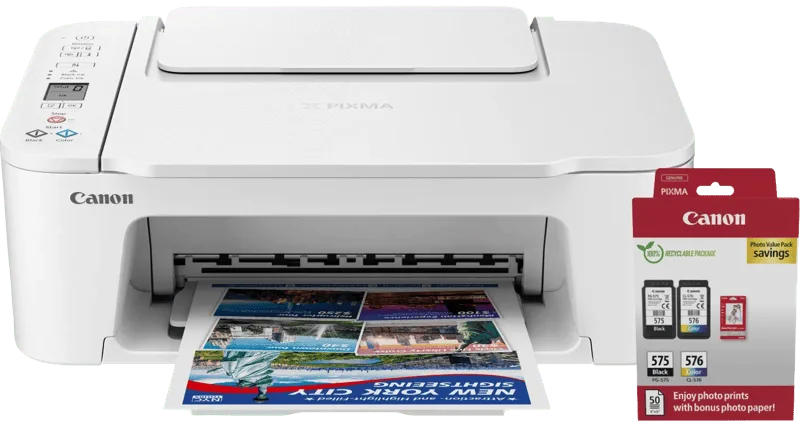 PIXMA TS3751i + 1 set extra cartridges + fotopapier by Canon – product photo