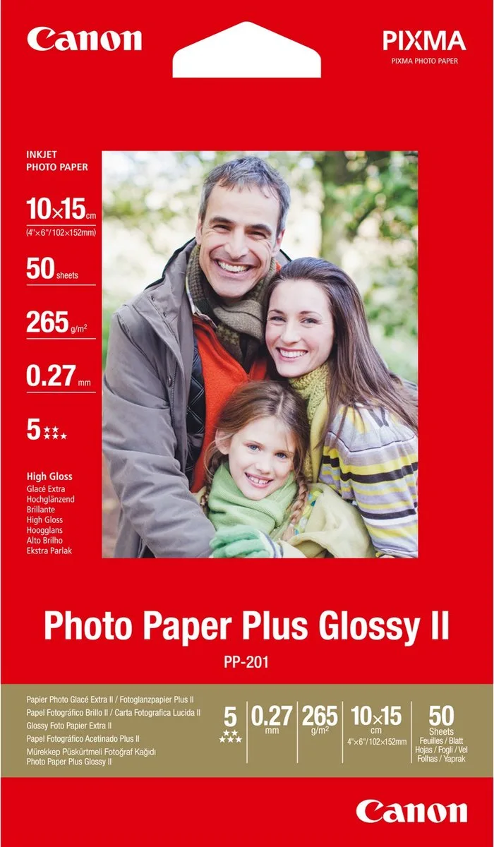 PP-201 - Fotopapier - 10 x 15 cm - 50 vellen de Canon en Rouge – photo produit