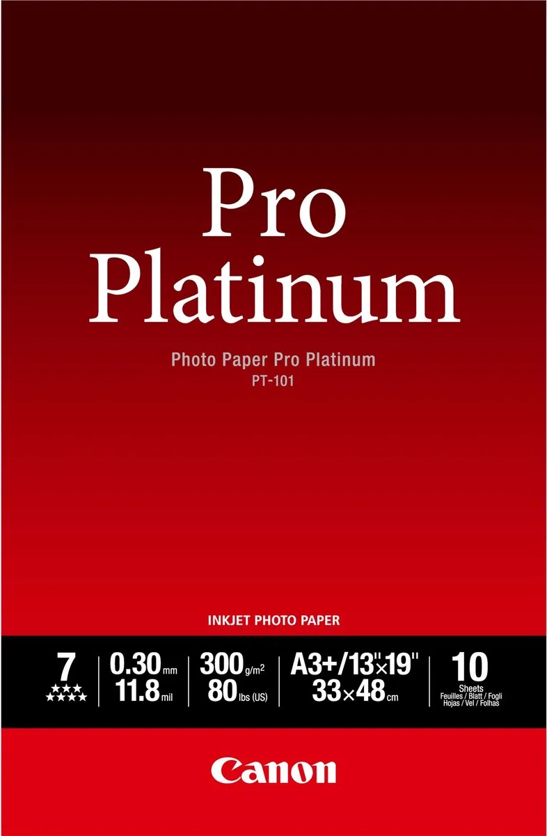 PT-101 Pro Platinum fotopapier - A3 / 10 vellen de Canon en False – photo produit