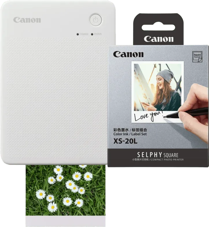 SELPHY QX20 Weiß + Canon Papier XS-20L (20 Stück) fra Canon – produktbillede
