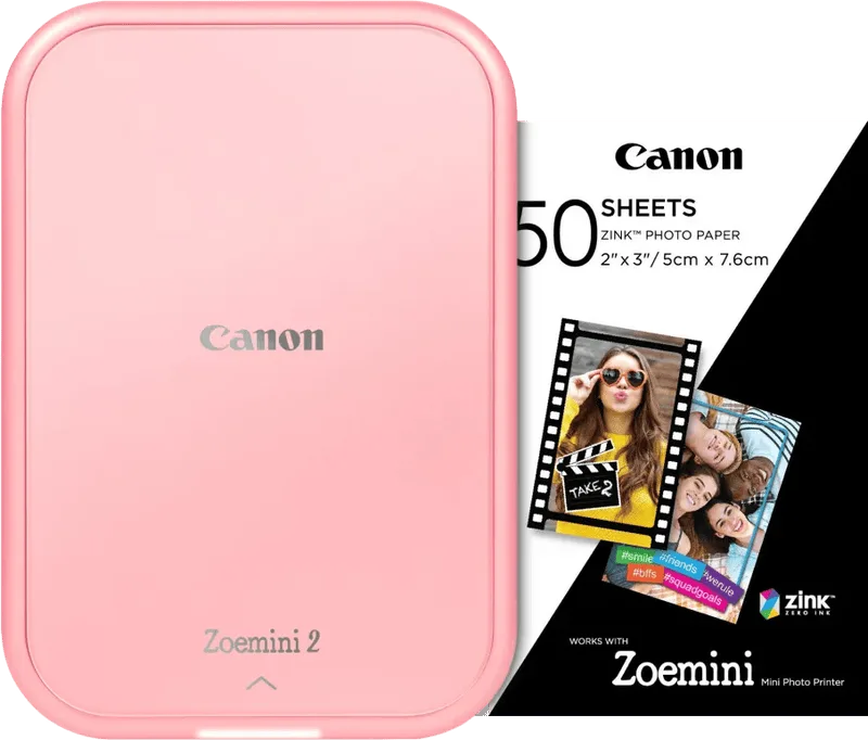 Zoemini 2 Rosa + 50 Bögen Fotopapier von Canon – Produktfoto