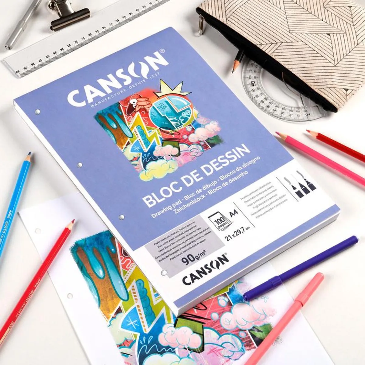 C400110403 creatief papier Kunstpapier 50 vel fra Canson i Flerfarvet – produktbillede