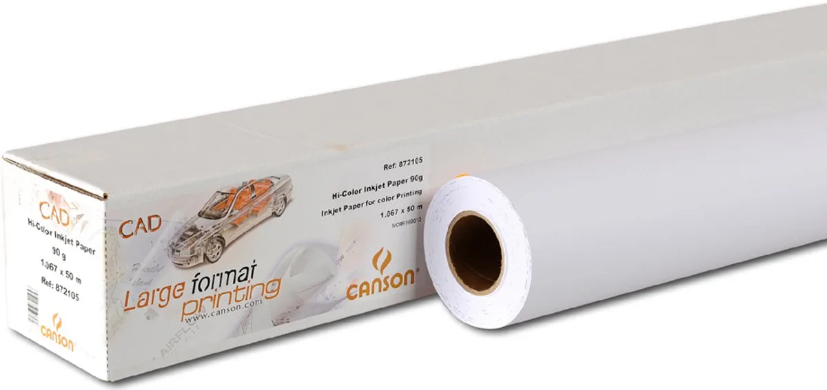 HiColor inkjetpapier op rol, 914 mm, 90 g/m² de Canson en Blanc – photo produit