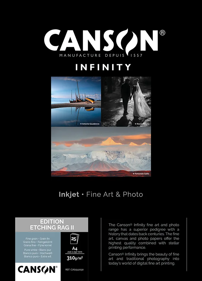 INFINITY Fotopapier Edition Etching Rag II, A4 de Canson – photo produit