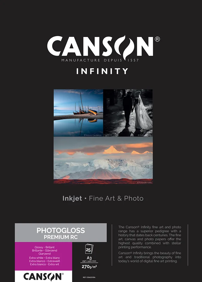INFINITY Fotopapier , PhotoGloss Premium RC, , A3+ fra Canson – produktbillede