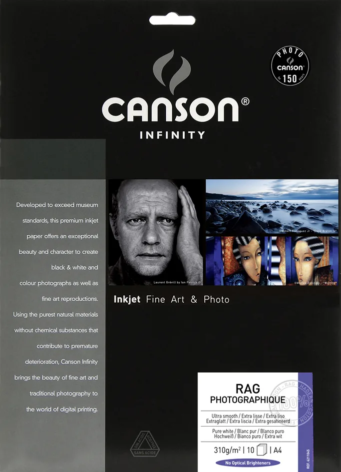 INFINITY Fotopapier Rag Photographique, 210 g/qm, A3+ van Canson – productfoto