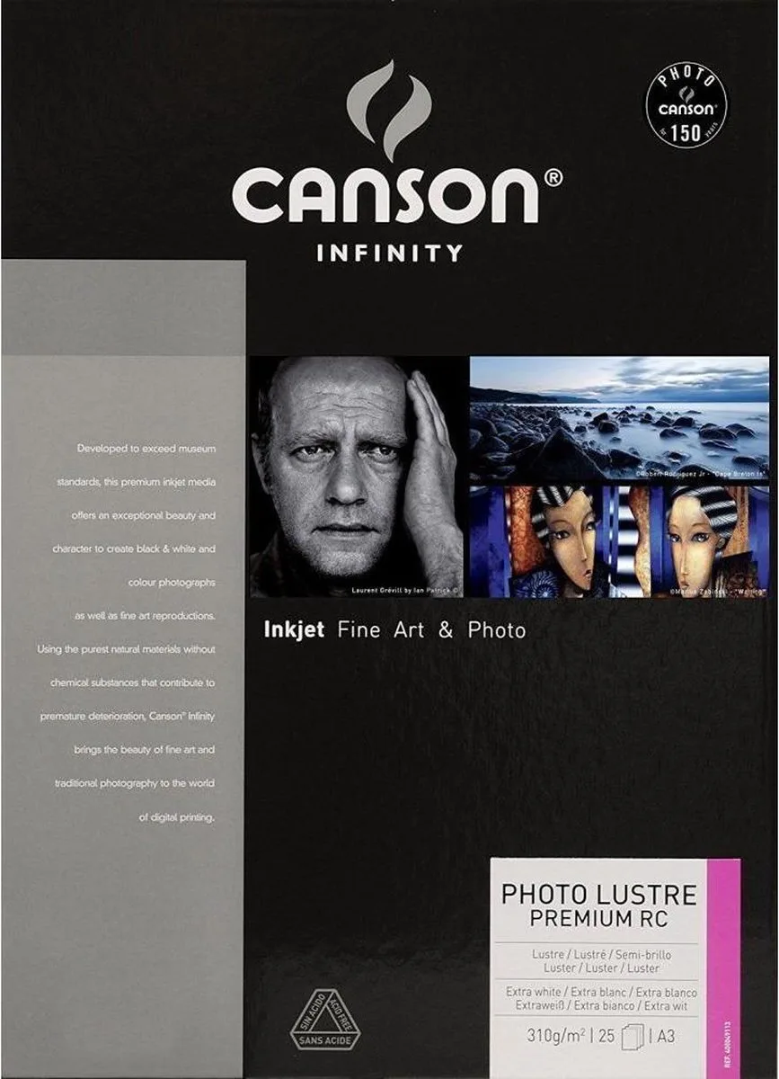 PAPIER INIFINITY PHOTO LUSTRE RC 310G A3 25F fra Canson i Sort – produktbillede