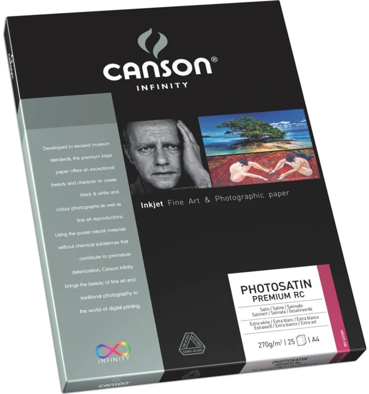 PAPIER INIFINITY PHOTO SATIN RC 270G A4 25f fra Canson i Sort – produktbillede