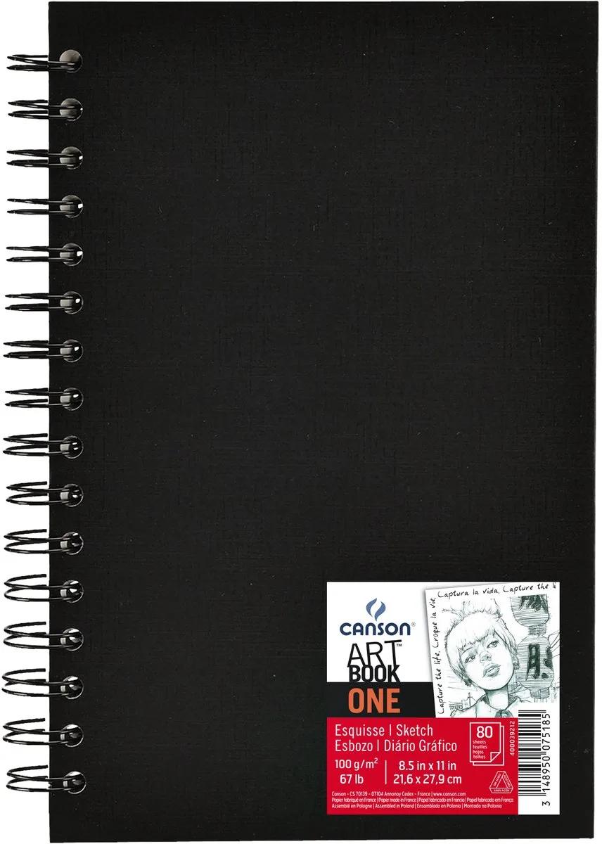 Schetsboek canson art book one 100gr 216x279mm wit fra Canson i Tan – produktbillede