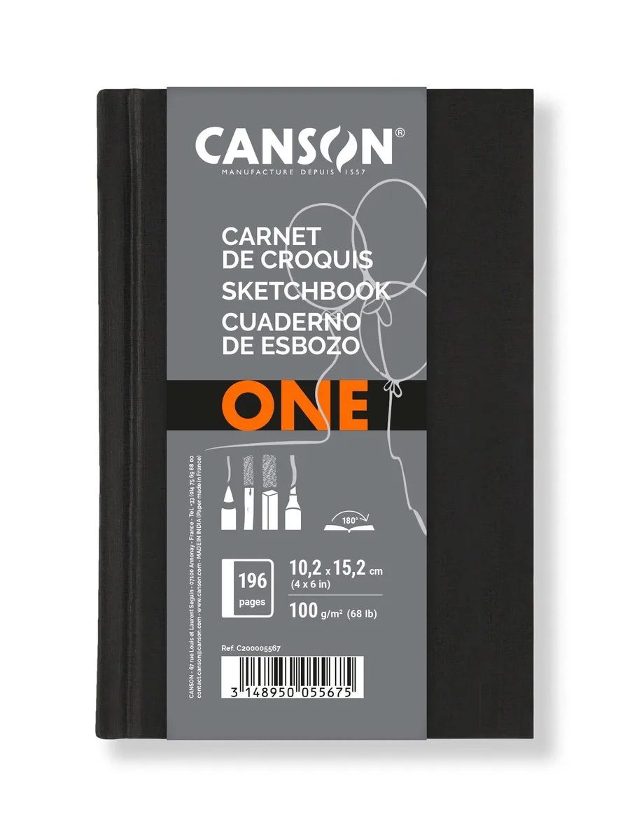 Schetsboek canson art book one hardcover 102x152mm | 6 stuks fra Canson i Hvid – produktbillede
