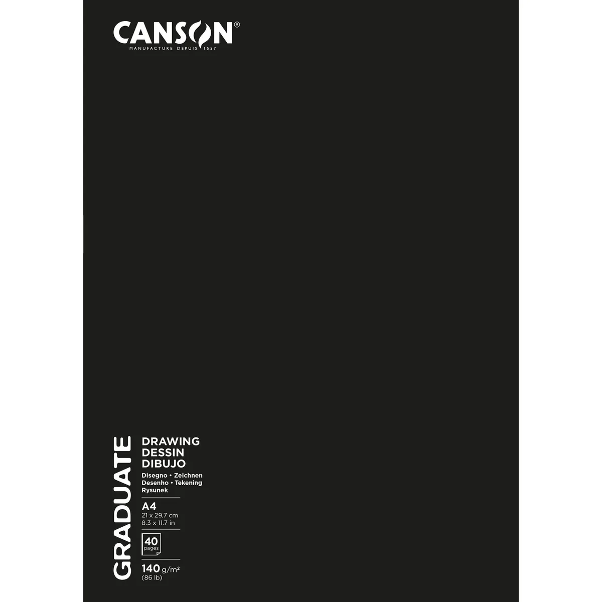 Schetsboek canson graduate 20vel 140gr a4 wit | 5 stuks van Canson – productfoto