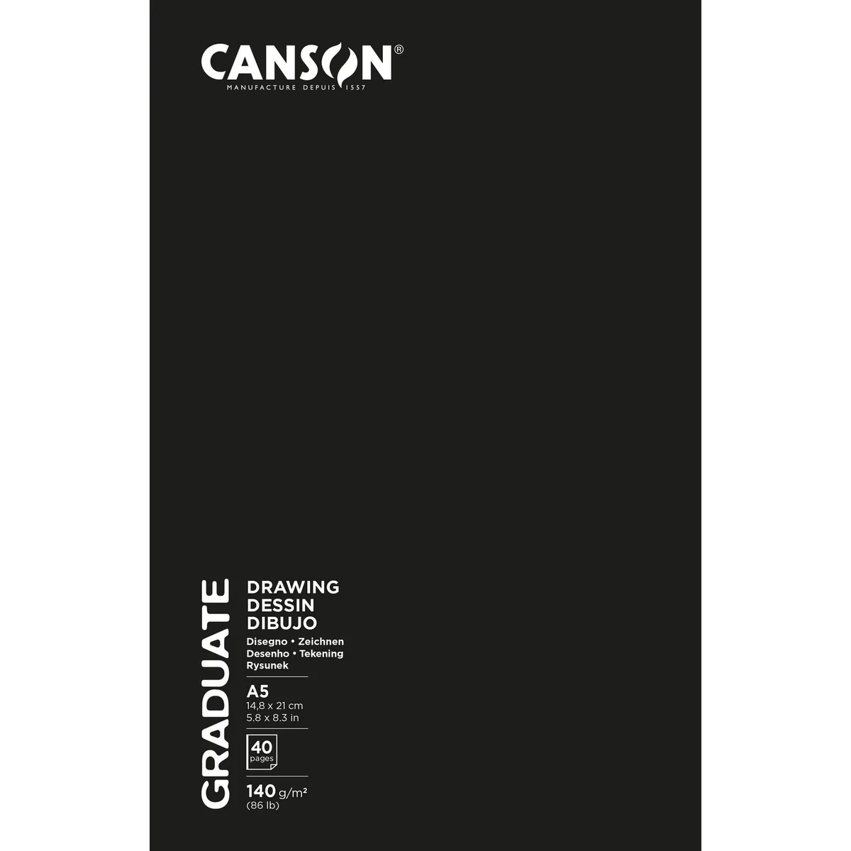 Schetsboek canson graduate 20vel 140gr a5 wit by Canson – product photo