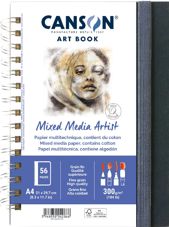 Skizzenbuch ART BOOK Mixed Media Artist, DIN A4 de Canson – photo produit