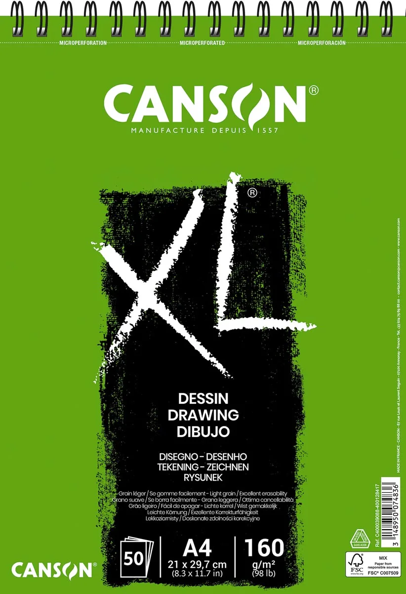 tekenblok XL 160g/m&² ft A4, 50 vel fra Canson – produktbillede