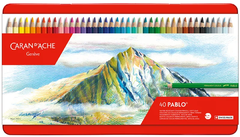 Buntstifte PABLO, 40er Metalletui van Caran d'Ache – productfoto