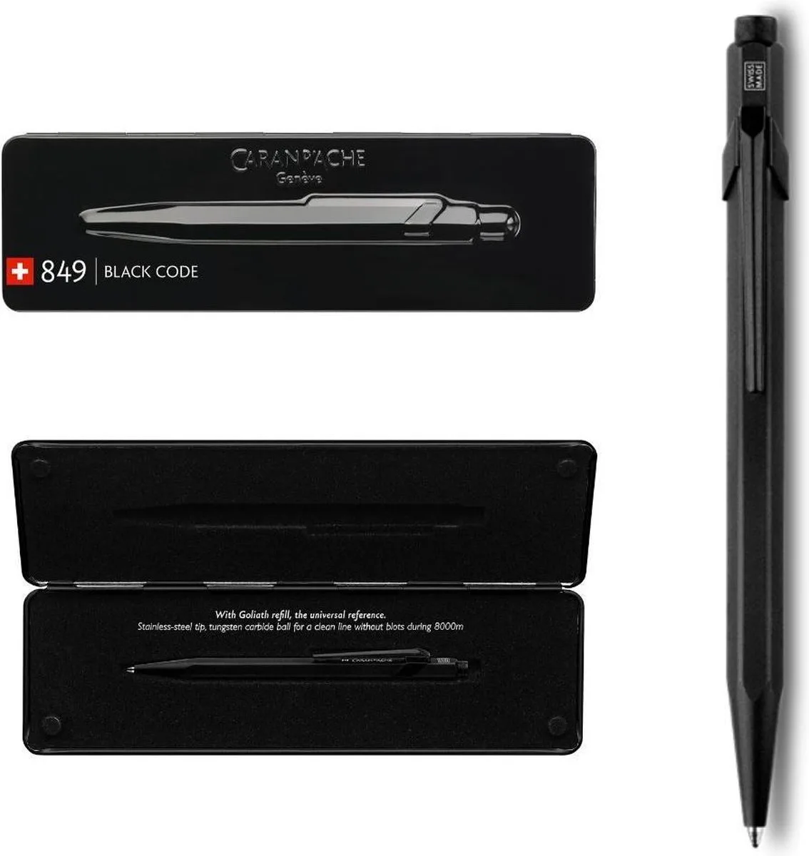 Caran d'Ache 849 Black Code Balpen fra Caran d'Ache i Sort – produktbillede