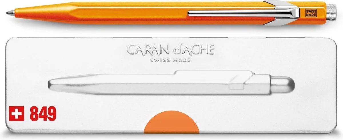 Caran d'Ache 849 Popline Balpen Fluo Orange fra Caran d'Ache i Orange – produktbillede