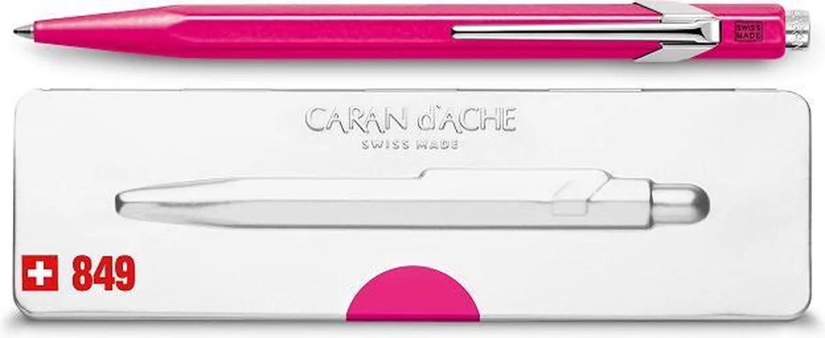 Caran d'Ache 849 Popline Balpen Fluo fra Caran d'Ache i Lyserød – produktbillede