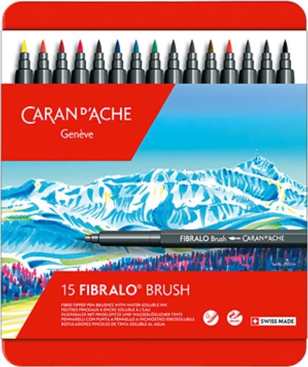 Fibralo BRUSH viltstiften 15 fra Caran d'Ache i Flerfarvet – produktbillede
