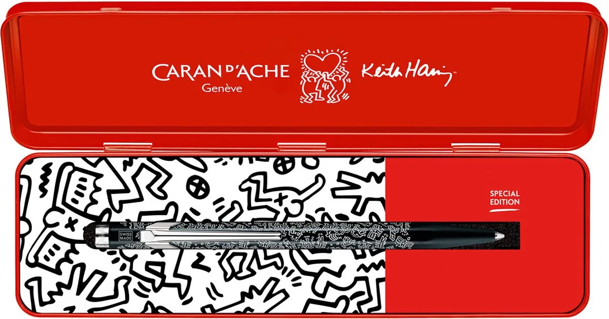 Keith Haring balpen special Edition de Caran d'Ache en Noir – photo produit