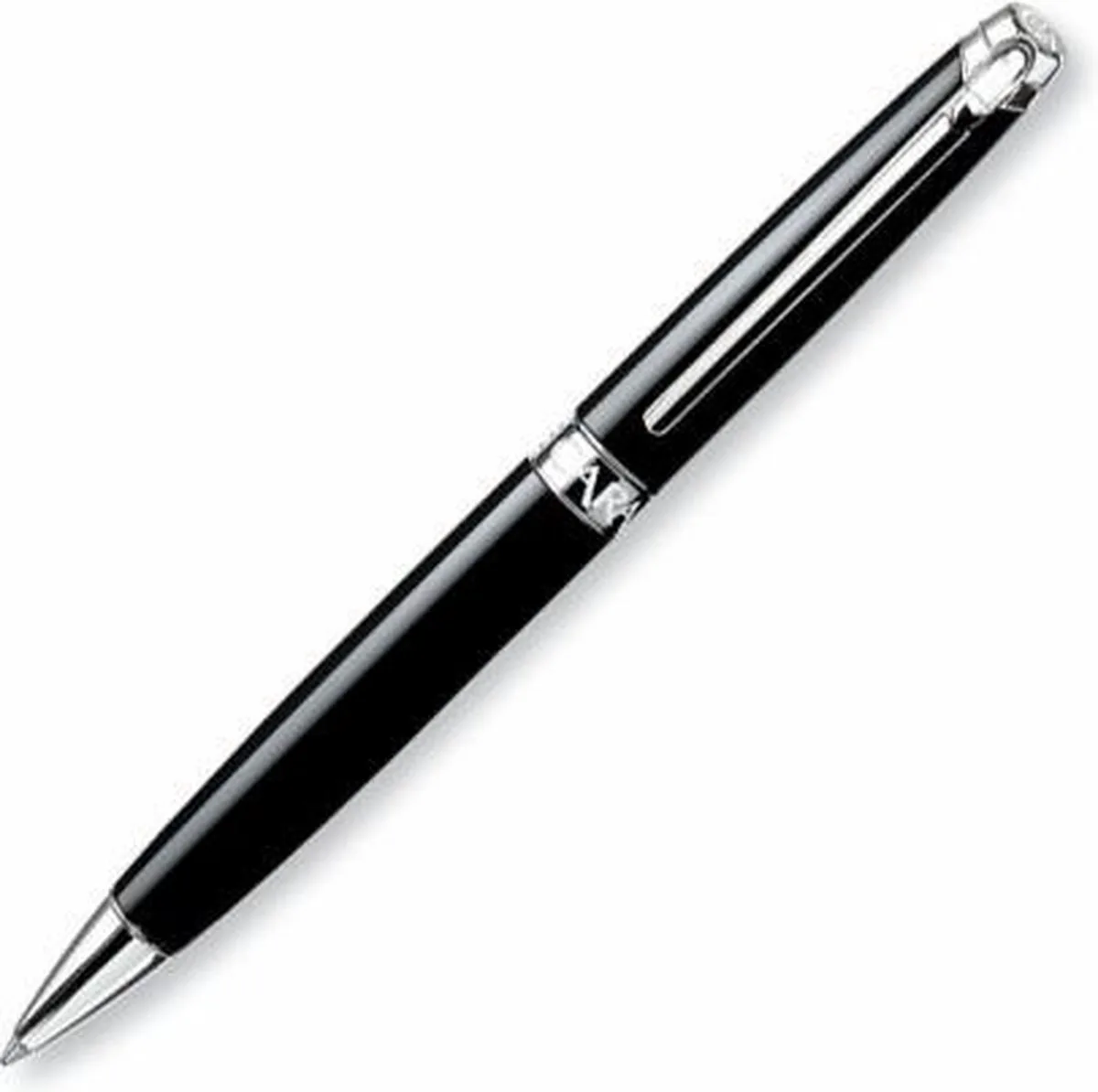 Léman Ebbenhoutzwart gelakt, verzilverd/rhodium balpen van Caran d'Ache in Zwart – productfoto