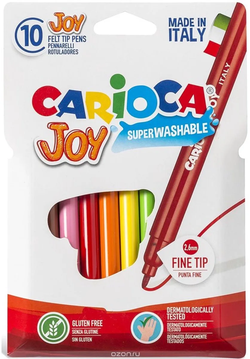 Joy viltstiften 10 stuks in etui van Carioca in Meerkleurig – productfoto