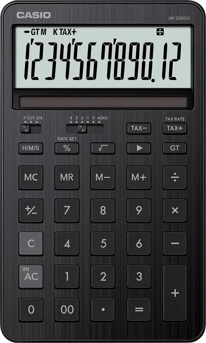 Bureaurekenmachine (b x h x d) 109 x 20.4 x 182 mm by Casio in Black – product photo