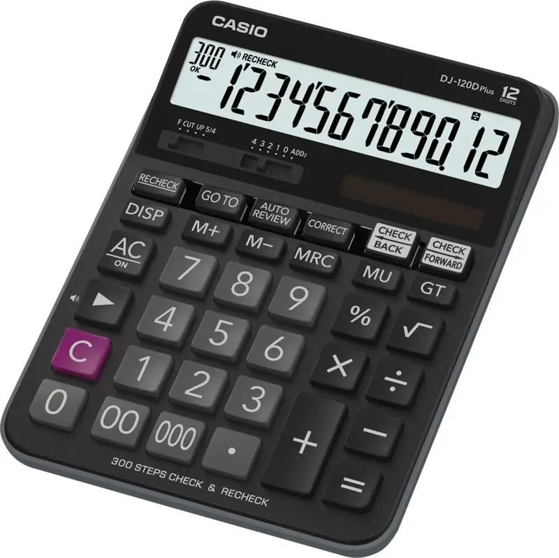DJ-120DPLUS Tischrechner Schwarz Display (Stellen): 12 solarbetrieben, batteriebetrieben (B x H x T) 144 x 34.6 x 192 mm fra Casio – produktbillede