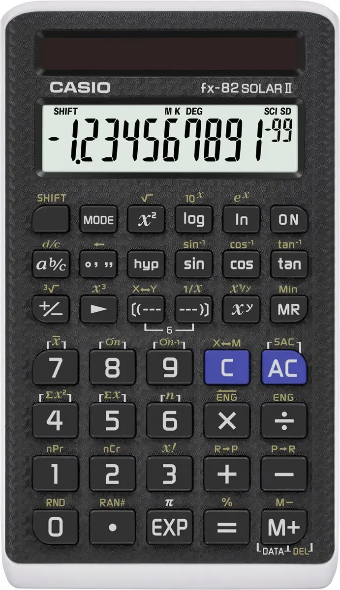 FX-82SOLARII Schulrechner Schwarz Display (Stellen): 10 solarbetrieben (B x H x T) 71 x 10 x 134 mm de Casio – photo produit