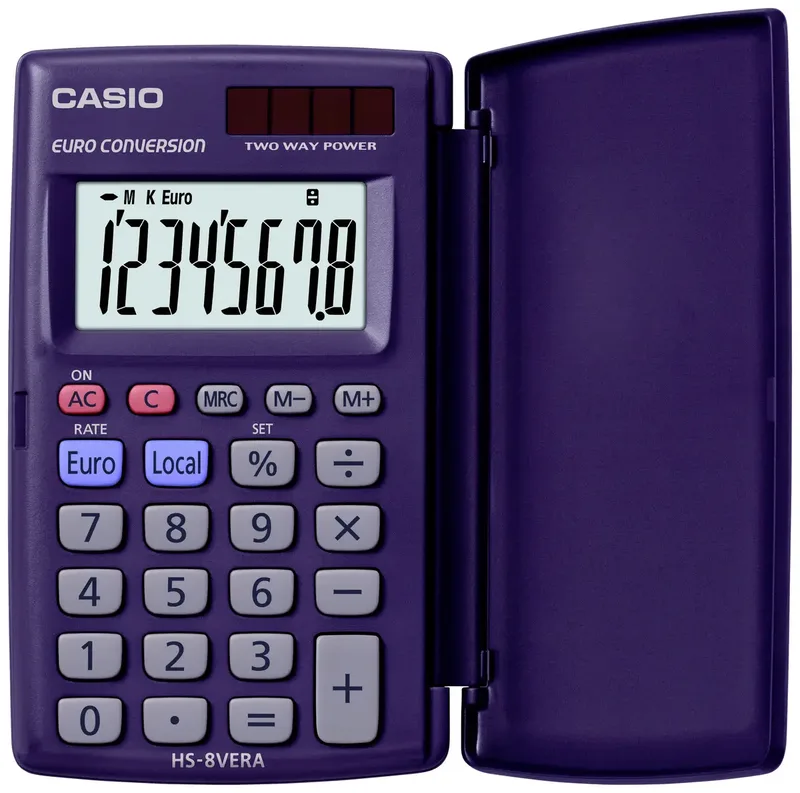HS-8VERA Taschenrechner Dunkelblau Display (Stellen): 8 solarbetrieben, batteriebetrieben (L x B x H) 104 x 62.5 x 10 mm von Casio – Produktfoto