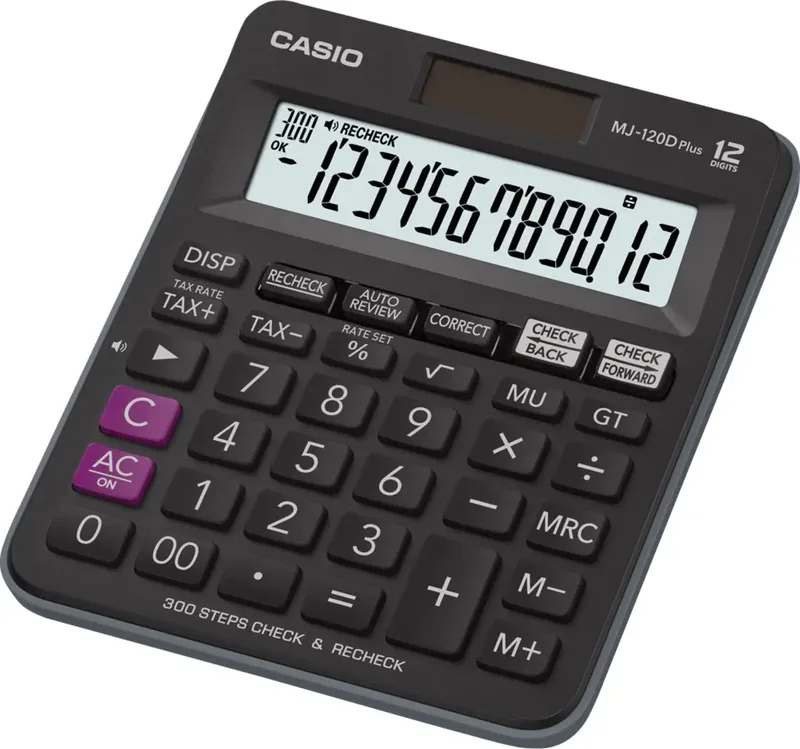 MJ-120DPLUS Tischrechner Schwarz Display (Stellen): 12 solarbetrieben, batteriebetrieben (B x H x T) 126.5 x 28.6 x 148 mm by Casio – product photo