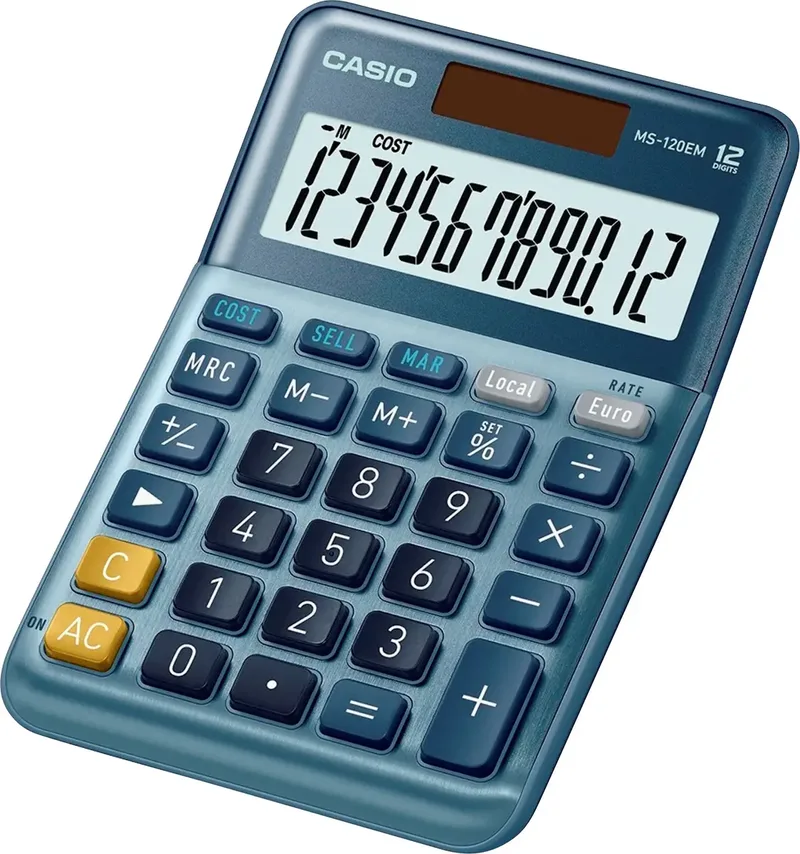 MS-120EM Tischrechner Blau Display (Stellen): 12 solarbetrieben (L x B) 101 mm x 149 mm de Casio – photo produit