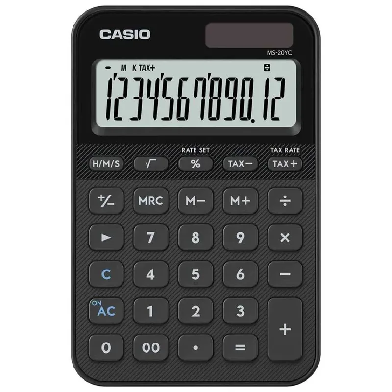 Rekenmachine Casio MS-20YC-BK zwart van Casio – productfoto 2 van 2