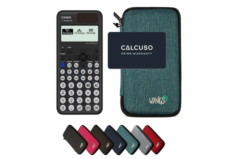 Taschenrechner fx-810DE CW ClassWiz inkl. WYNGS Schutztasche Türkis de Casio en Vert – photo produit