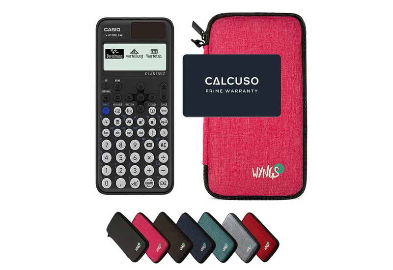 Taschenrechner fx-810DE CW ClassWiz inkl. WYNGS Schutztasche Pink de Casio en Rose – photo produit