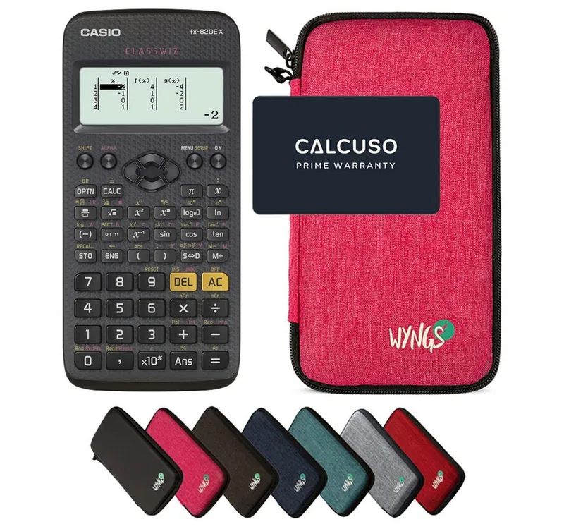 Taschenrechner fx-82DE X ClassWiz inkl. WYNGS Schutztasche Pink de Casio en Rose – photo produit