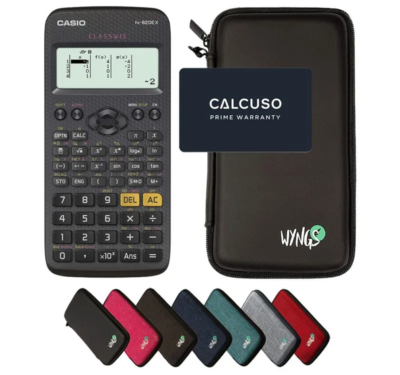 Taschenrechner fx-82DE X ClassWiz inkl. WYNGS Schutztasche de Casio en Noir – photo produit