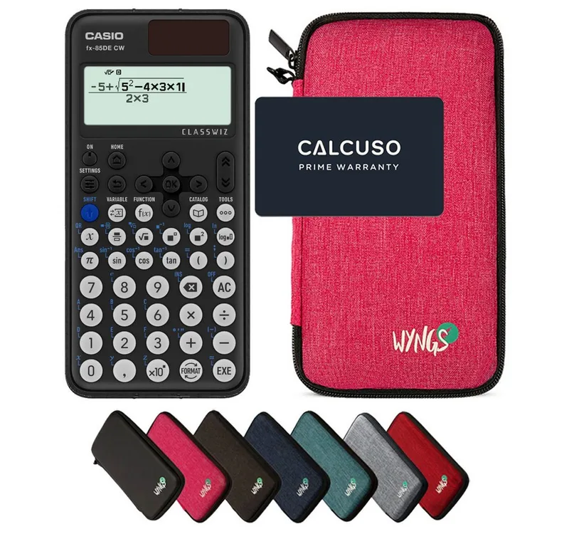 Taschenrechner fx-85DE CW ClassWiz inkl. WYNGS Schutztasche Pink de Casio en Rose – photo produit
