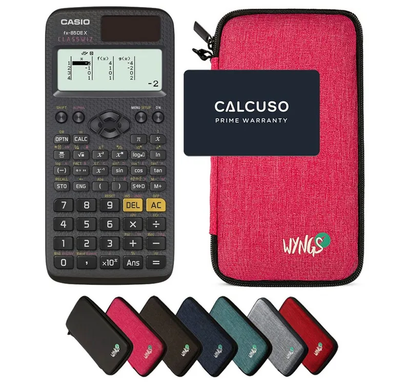 Taschenrechner fx-85DE X ClassWiz inkl. WYNGS Schutztasche Pink de Casio en Rose – photo produit