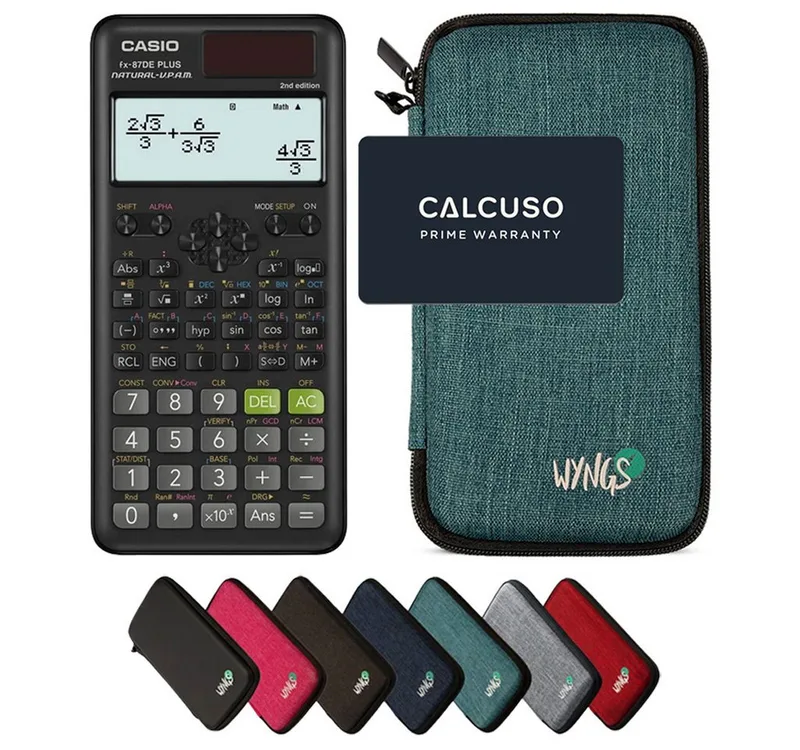 Taschenrechner fx-87DE Plus 2nd edition Classwiz inkl. WYNGS Schutztasche Türkis by Casio in Green – product photo