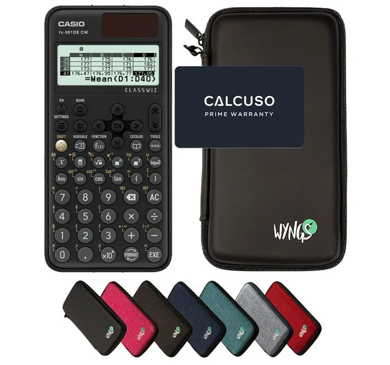 Taschenrechner fx-991DE CW ClassWiz inkl. WYNGS Schutztasche de Casio en Noir – photo produit