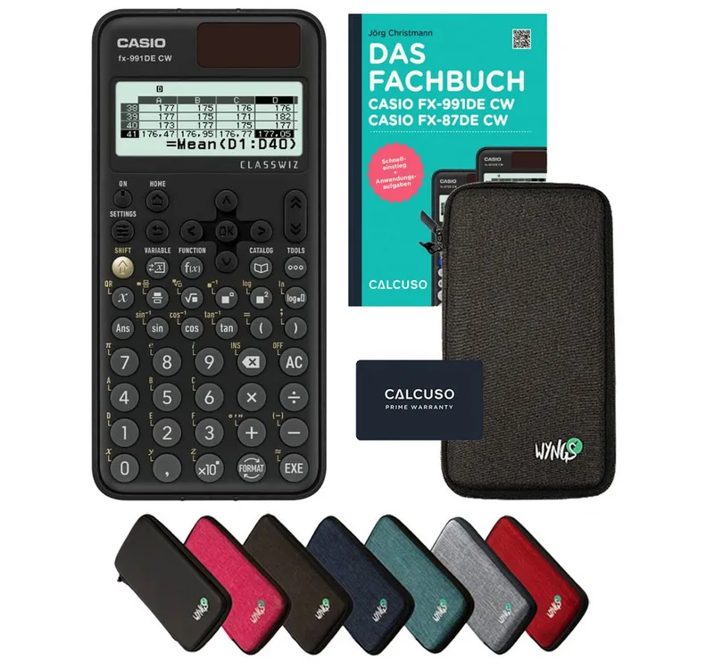 Taschenrechner fx-991DE CW inkl. Schutztasche Dunkelgrau & Fachbuch (160 S., DIN A5) de Casio en Gris – photo produit