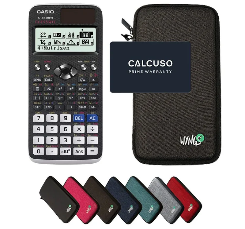Taschenrechner fx-991DE X ClassWiz inkl. WYNGS Schutztasche Dunkelgrau de Casio en Gris – photo produit