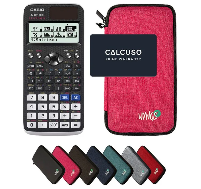 Taschenrechner fx-991DE X ClassWiz inkl. WYNGS Schutztasche Pink de Casio en Rose – photo produit