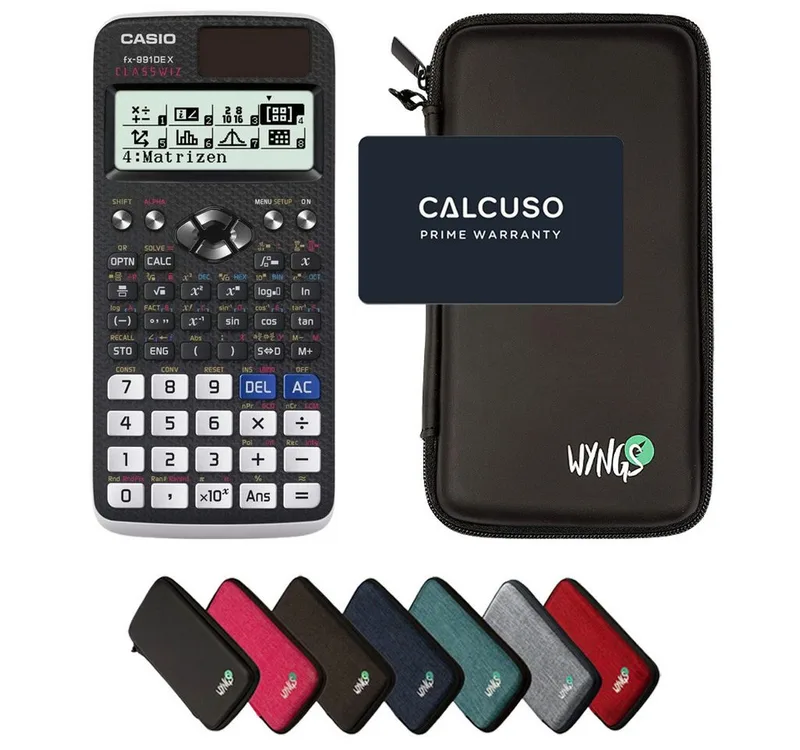 Taschenrechner fx-991DE X ClassWiz inkl. WYNGS Schutztasche de Casio en Noir – photo produit