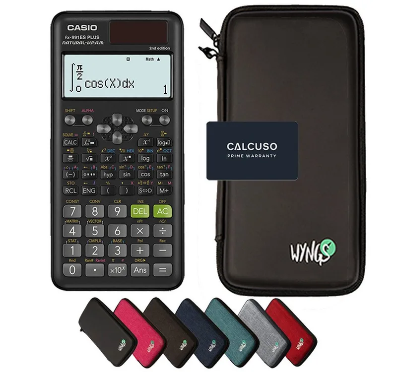 Taschenrechner fx-991ES Plus 2nd edition inkl. WYNGS Schutztasche de Casio en Noir – photo produit
