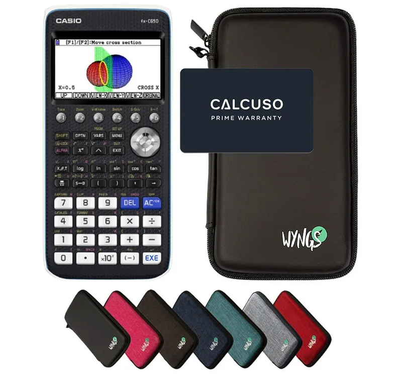 Taschenrechner fx-CG50 Grafikrechner inkl. WYNGS Schutztasche von Casio in Schwarz – Produktfoto